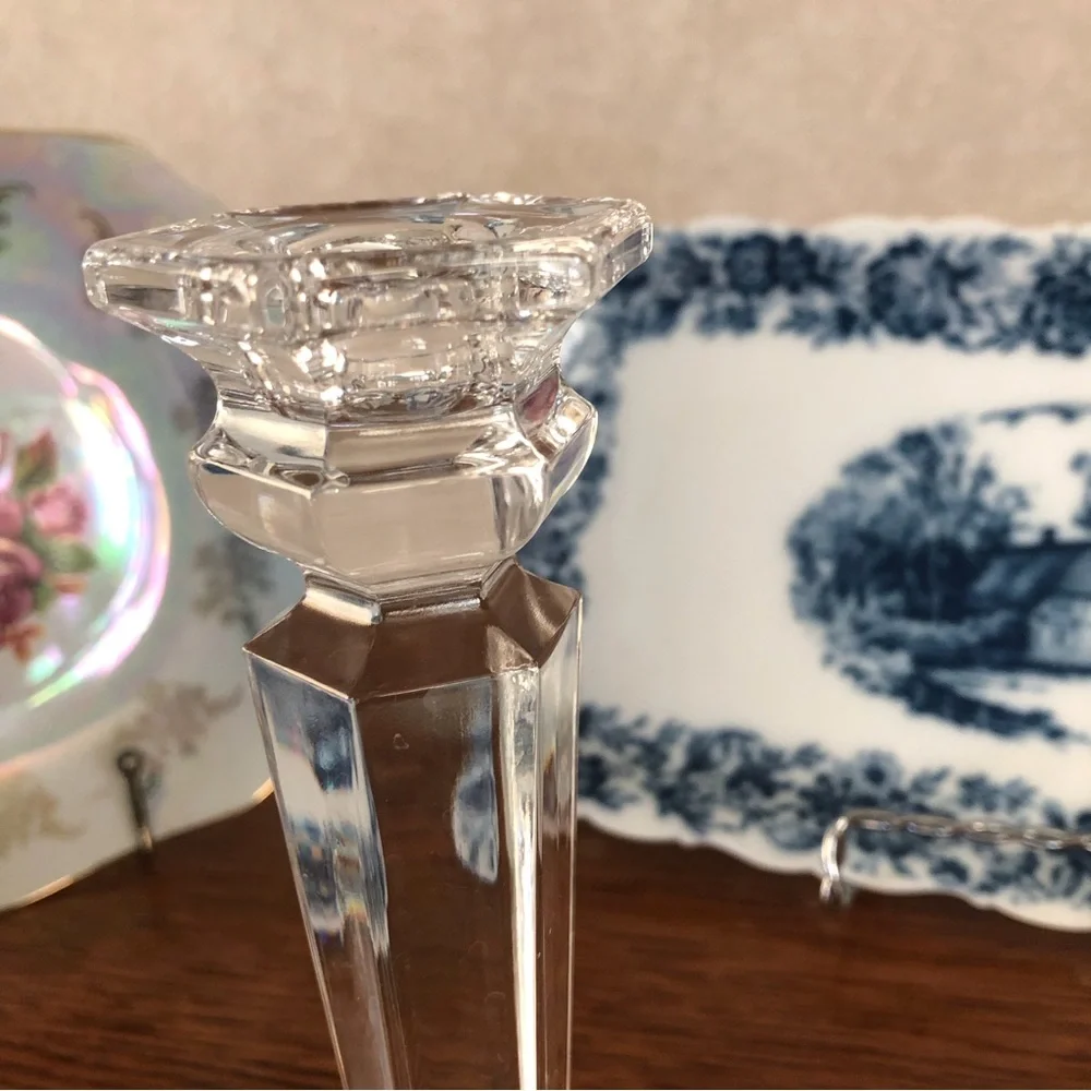 Two Crystal/Glass Candle Holders.